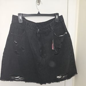 Pretty little thing black denim skirt size 18
